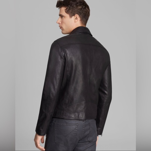 John Varvatos Asymmetrical Leather biker Jacket. Size large - Picture 2 of 9